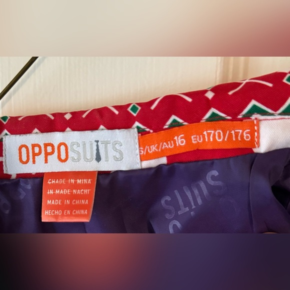 OPPOSUITS Christmas Suit with Clip-on Tie Boys size 16 Blazer & Pants - Picture 3 of 14